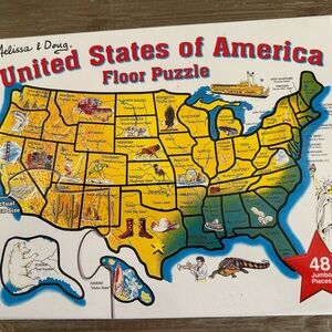 Melissa & Doug Colorful USA Map Floor Puzzle